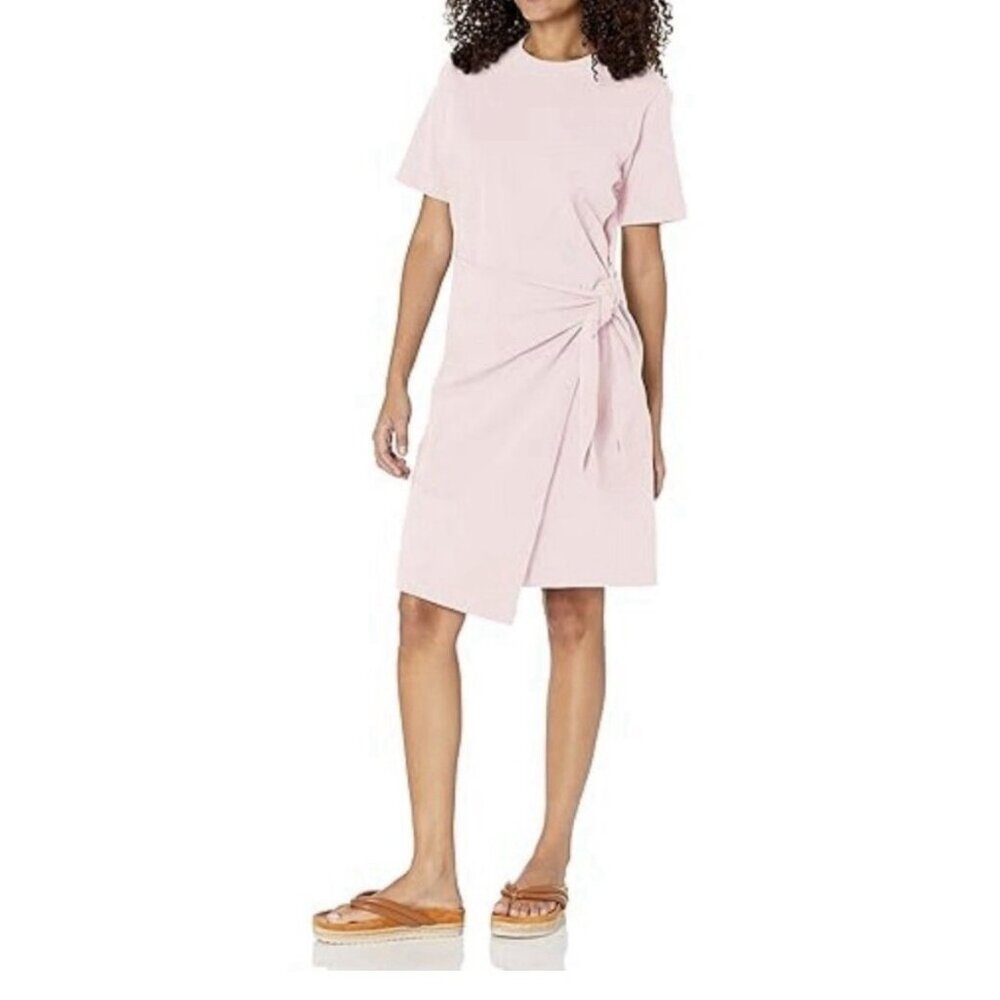 NWOT Vince Short Sleeve Cotton Tee Shirt Dress Light Pink Rosewater XL